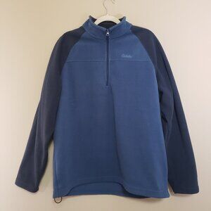 Cabelas Sweater Mens XL Blue 1/4 Zip Fleece Pullover Jacket Outdoor Casual